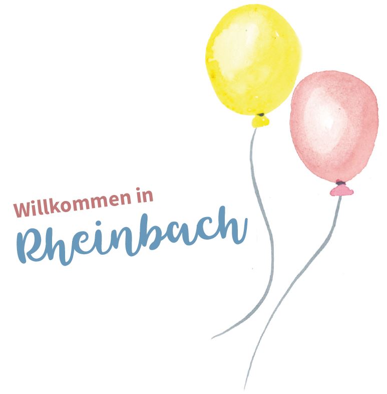Luftballons und der Text Willkommen in Rheinbach